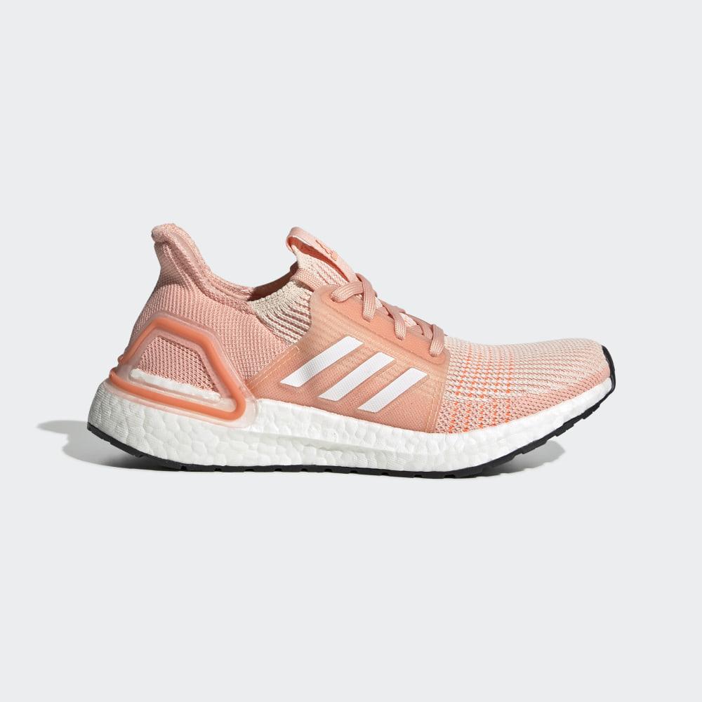 Adidas Boys' Ultraboost 19 Running Shoes White/Pink Ireland EF0927